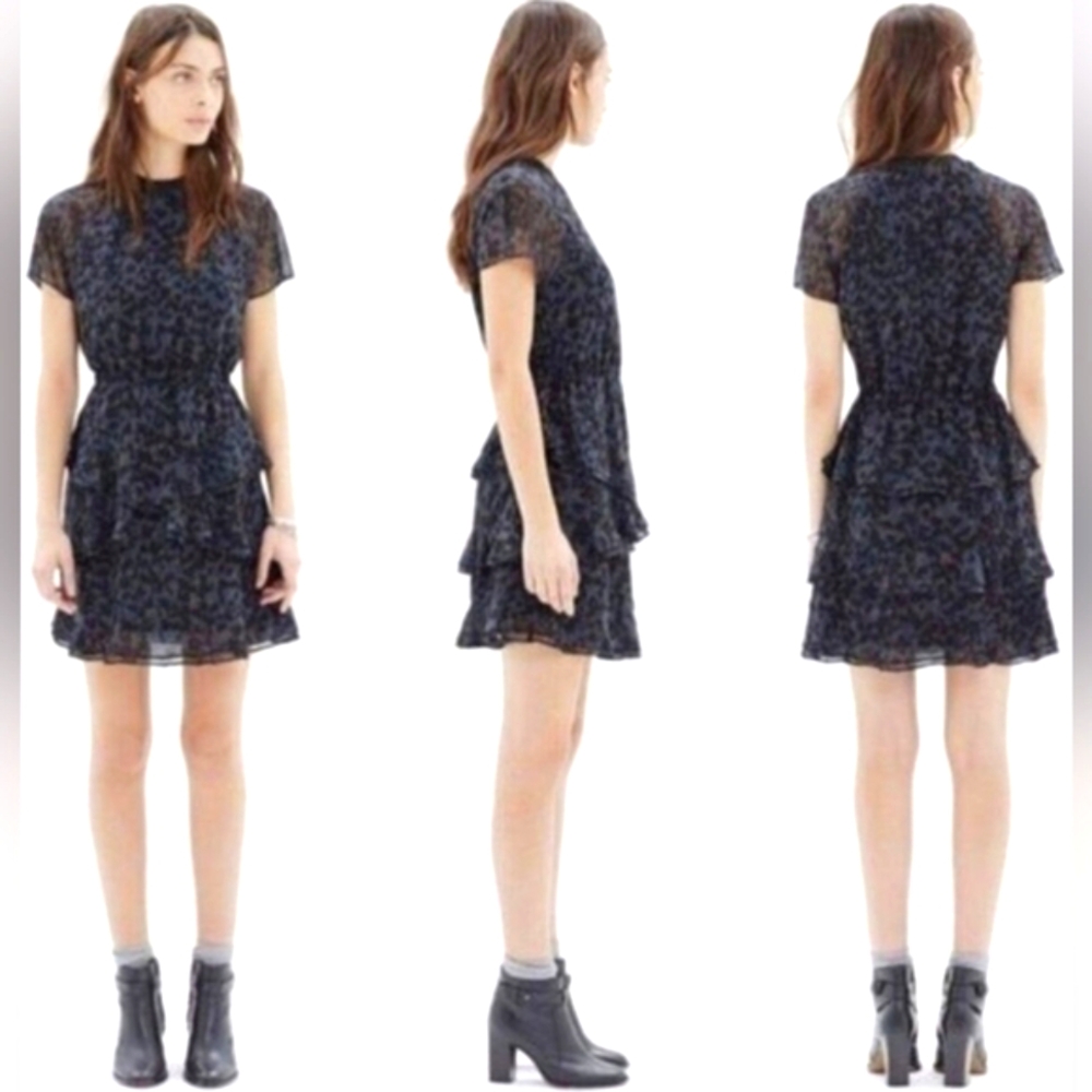 Madewell Radiant Dress In Inkspot Leopard Size 10